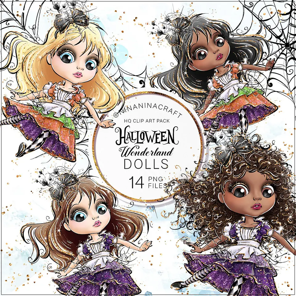 Kit Digital Halloween Wonderland Dolls 7 1