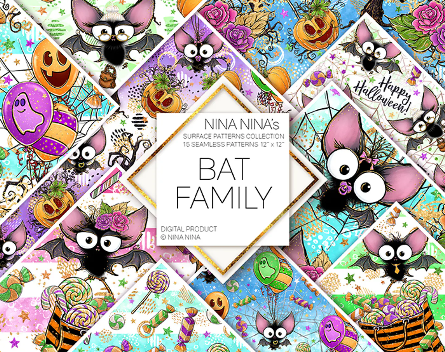 Kit Digital Bat Family Papeis 2 1