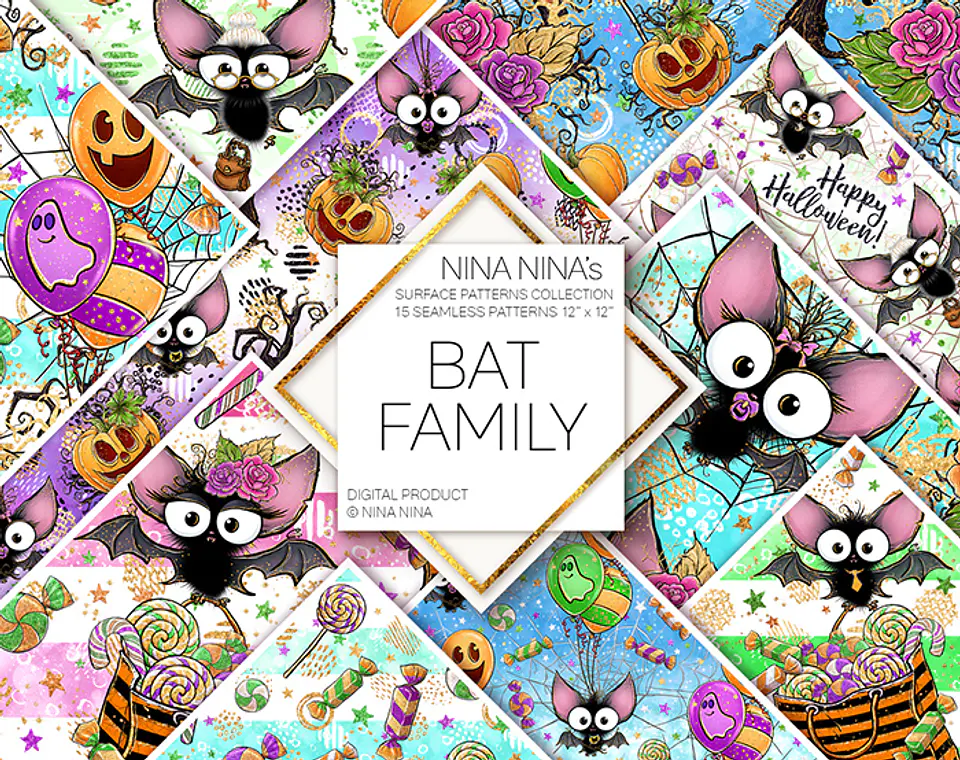 Kit Digital Bat Family Papeis 2 1