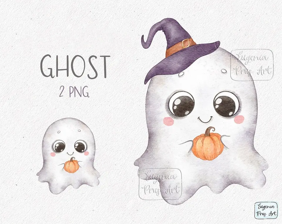 Kit Digital Cute Halloween Clipart Ghost Clipart Cute Ghost Halloween 1 1