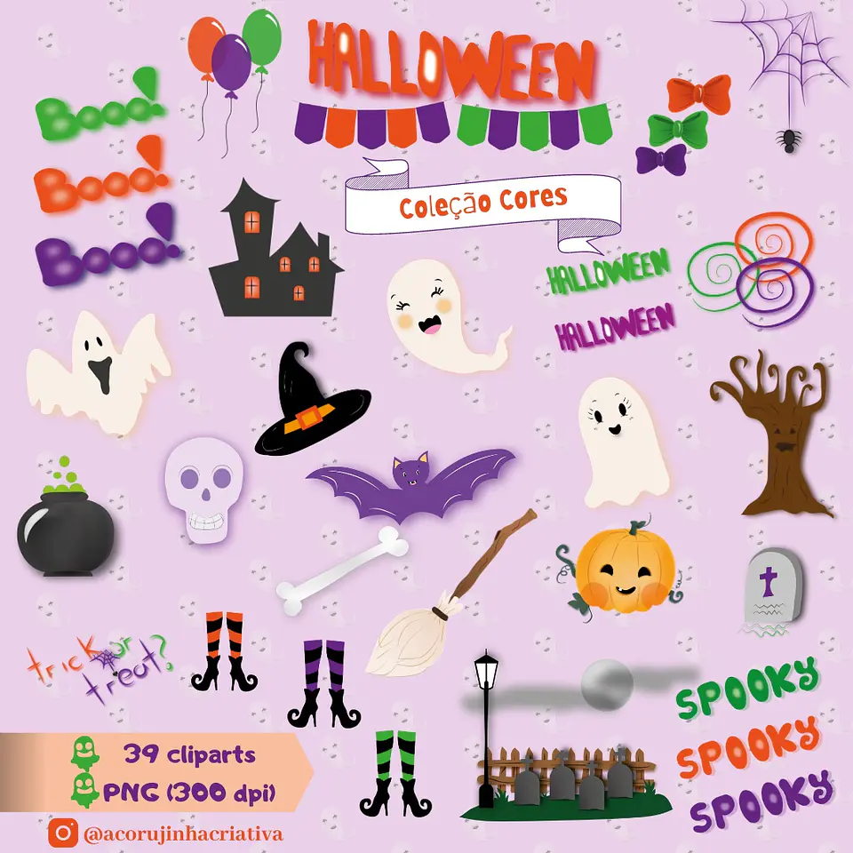 Kit Digital Halloween Cores 1 1