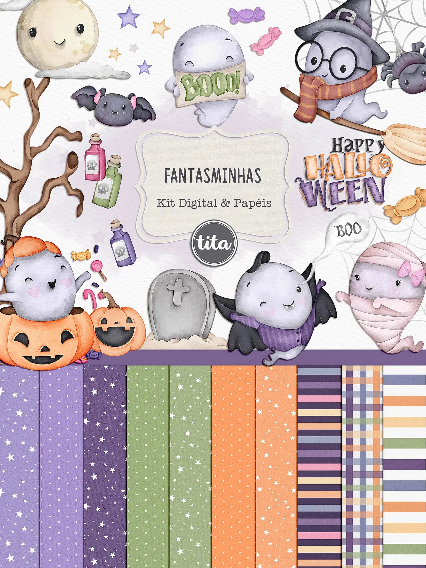 Kit Digital Halloween 2023 Fantasminhas 7 1