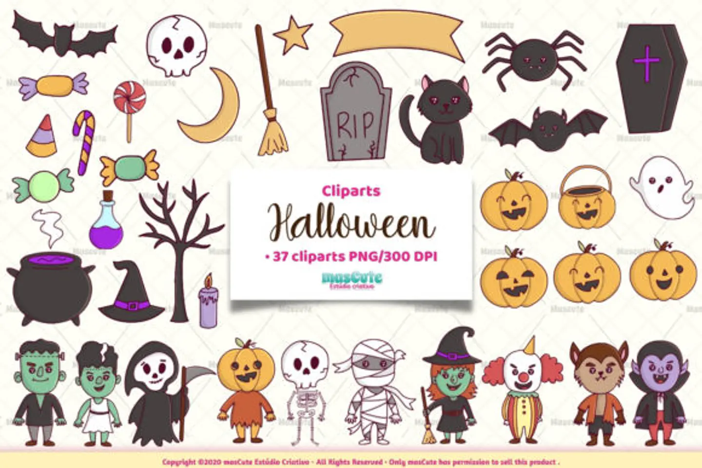 Kit Digital Halloween Cliparts Bundle 3 1