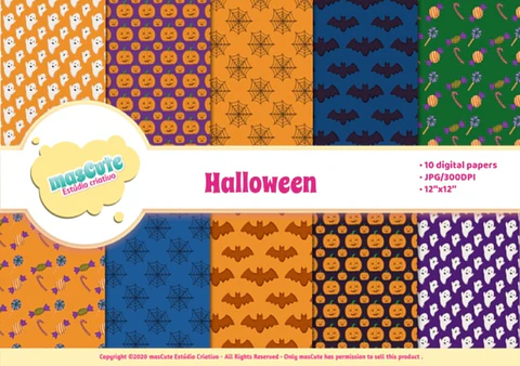 Kit Digital Digital Paper Pack Halloween Graphics 1