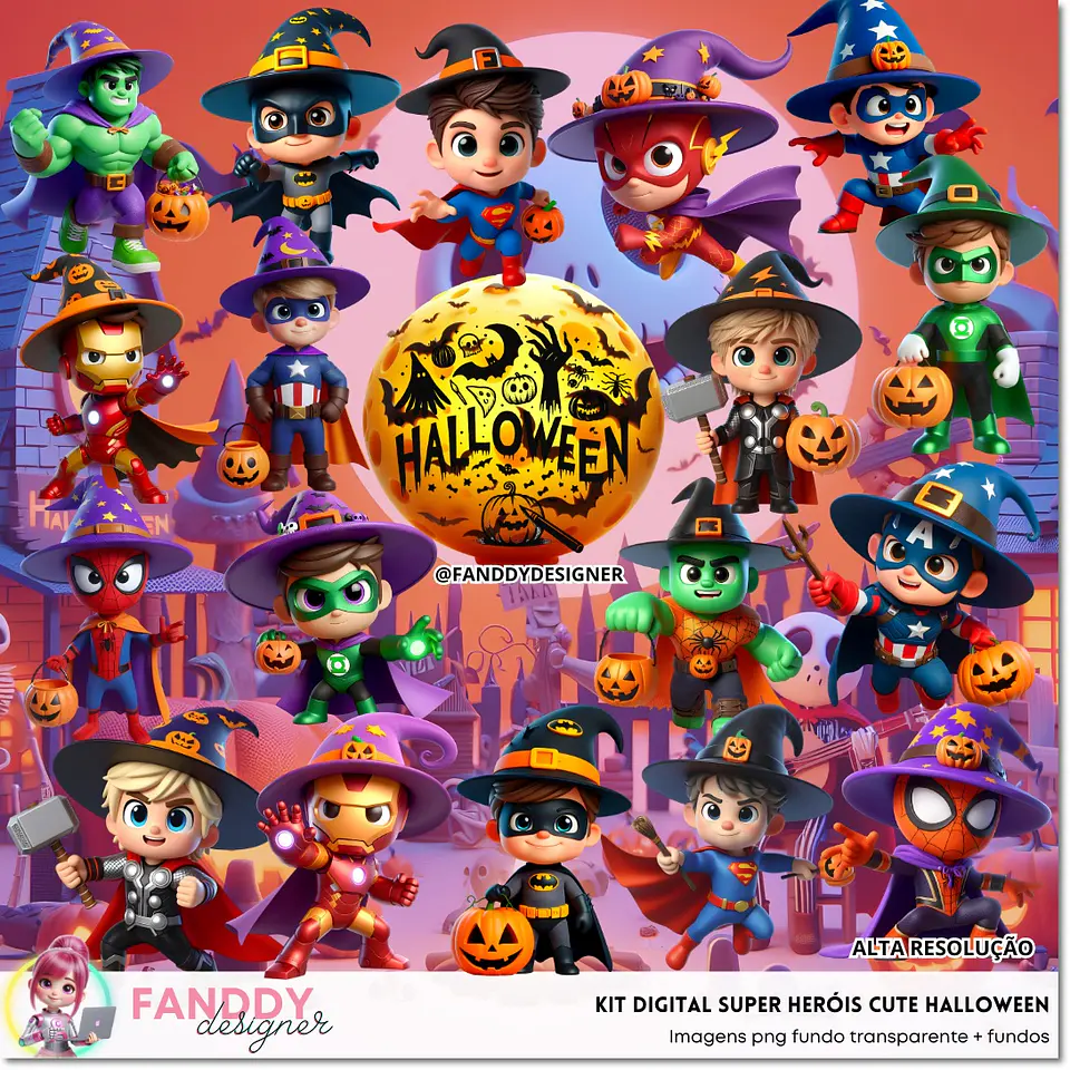 Kit Digital Super Hérois Cute Halloween 5 1