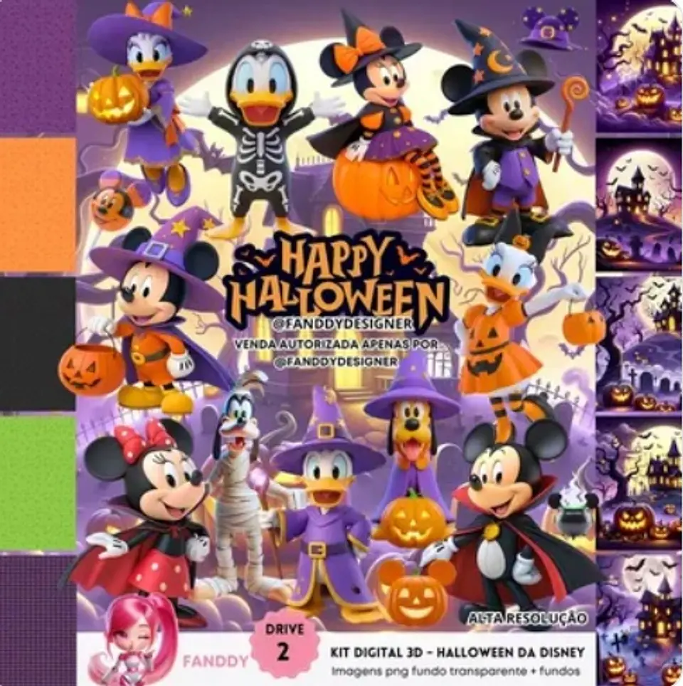Kit Digital Disney Halloween 3d 2 1