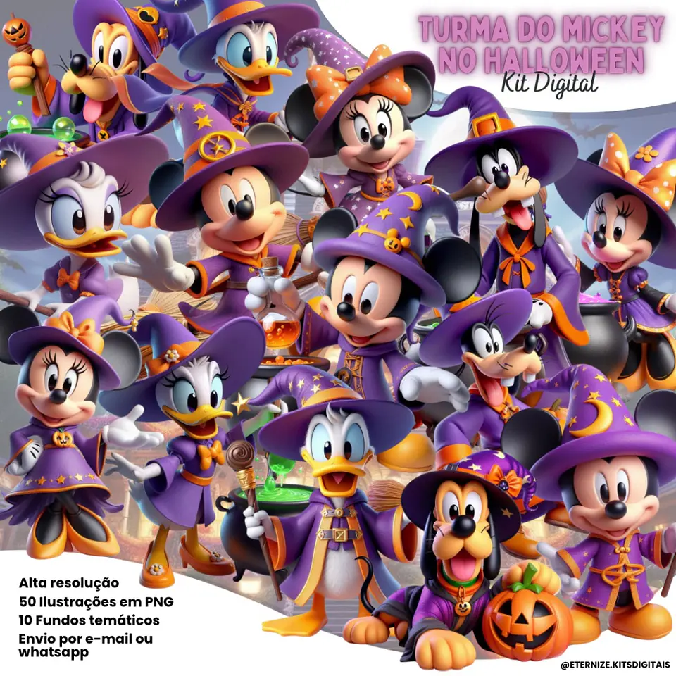 Kit Digital Turma do Mickey Halloween 2 1