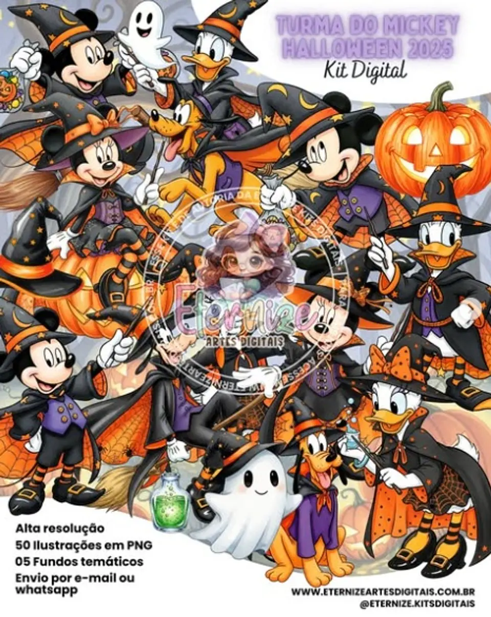 Kit Digital Mickey Halloween Cartoon 1 1