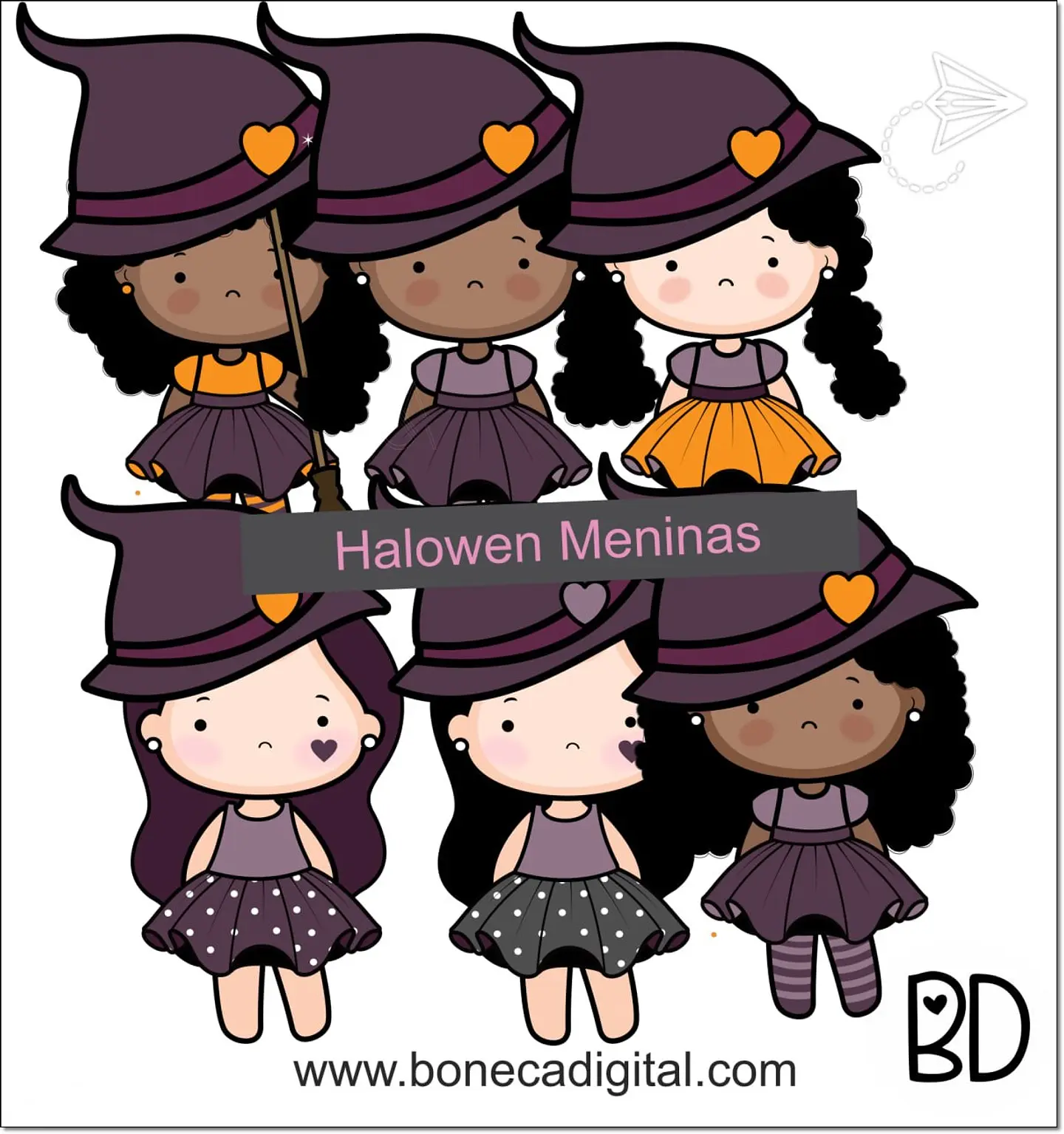 Kit Digital Halloween Meninas 2 1