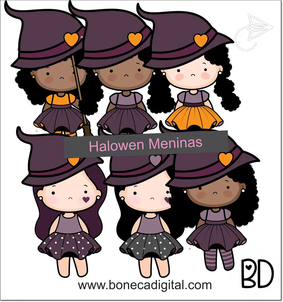 Kit Digital Halloween Meninas 2 1