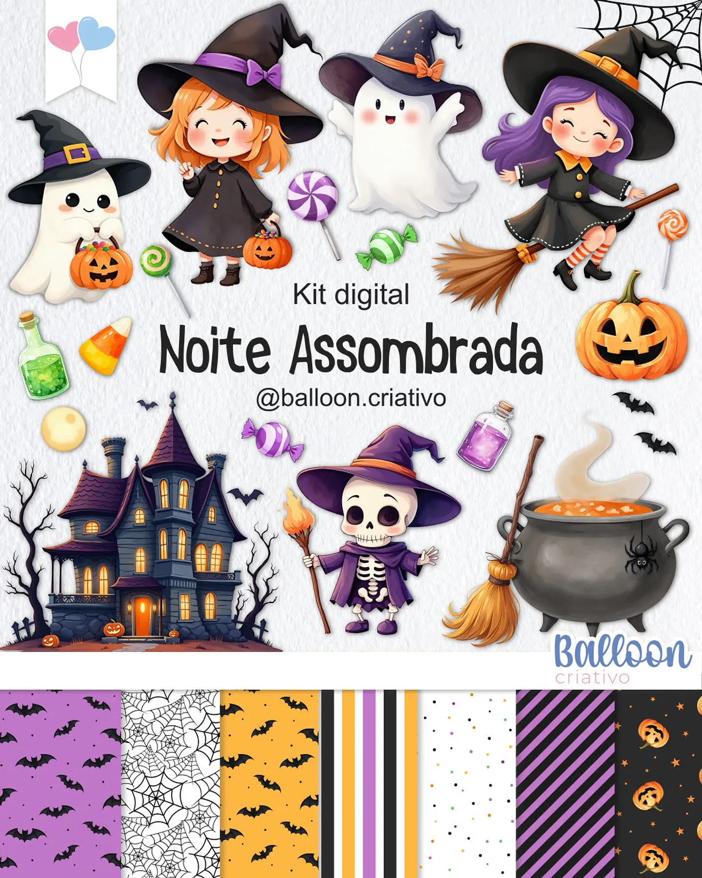 Kit Digital Noite Assombrada Balloon Criativo 8 1