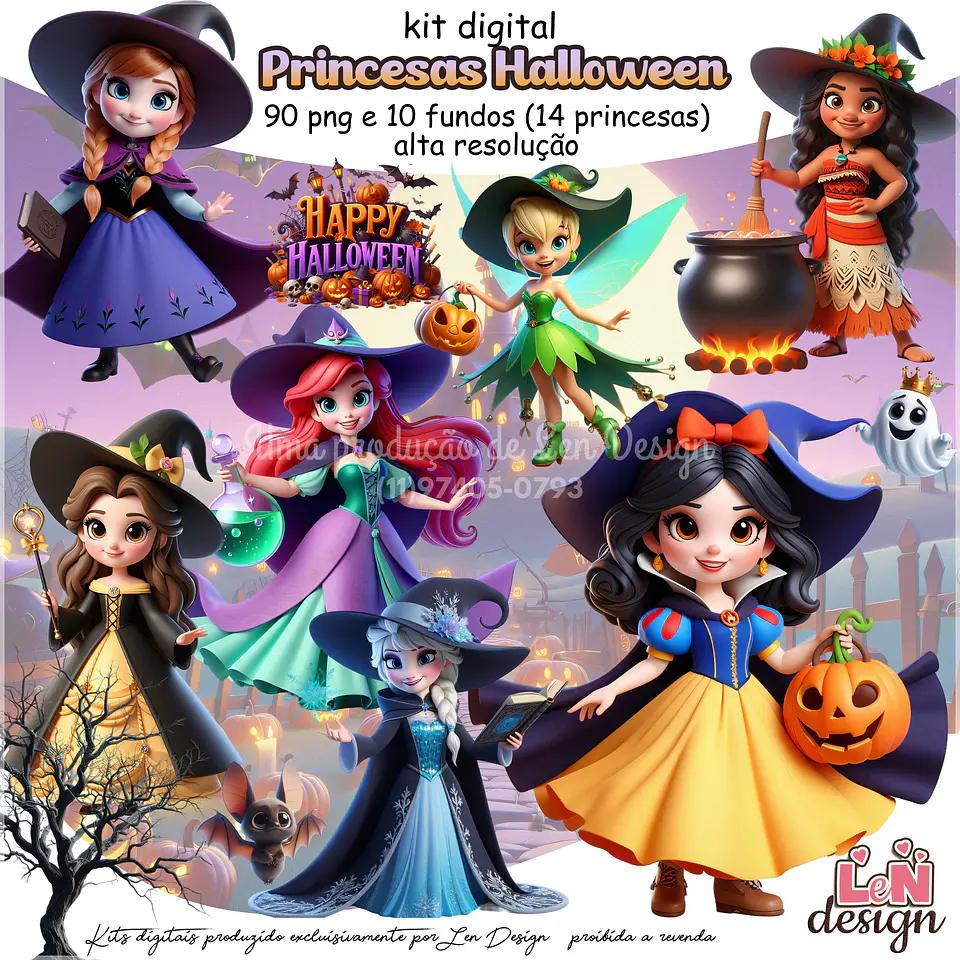 Kit Digital Princesas Halloween 6 1