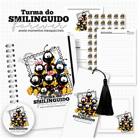 Encadernação - Caderno A5 Smilinguido - Coleção Nostalgia