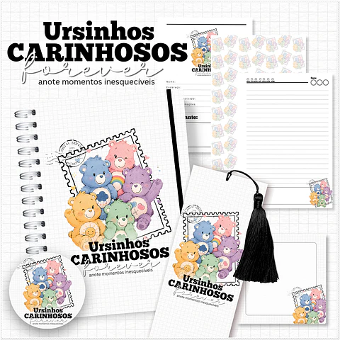 Encadernação - Caderno A5 Ursinhos Carinhosos - Coleção Nostalgia