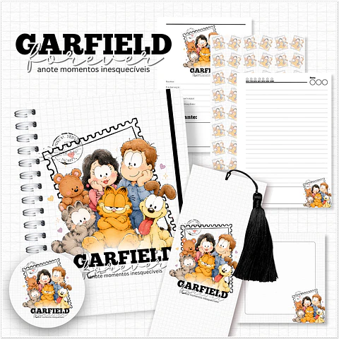 Encadernação - Caderno A5 Turma do Garfield- Coleção Nostalgia
