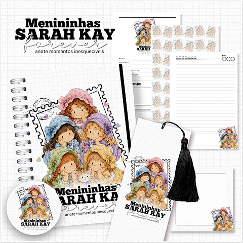 Encadernação - Caderno A5 Sara Kay - Coleção Nostalgia
