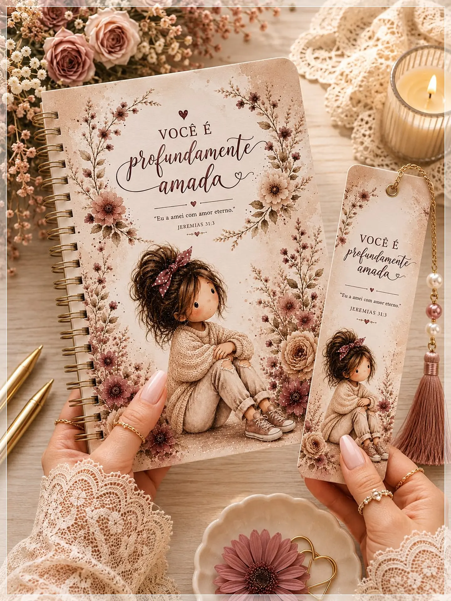 Encadernação - Caderno Profundamente Amada Rosê 1