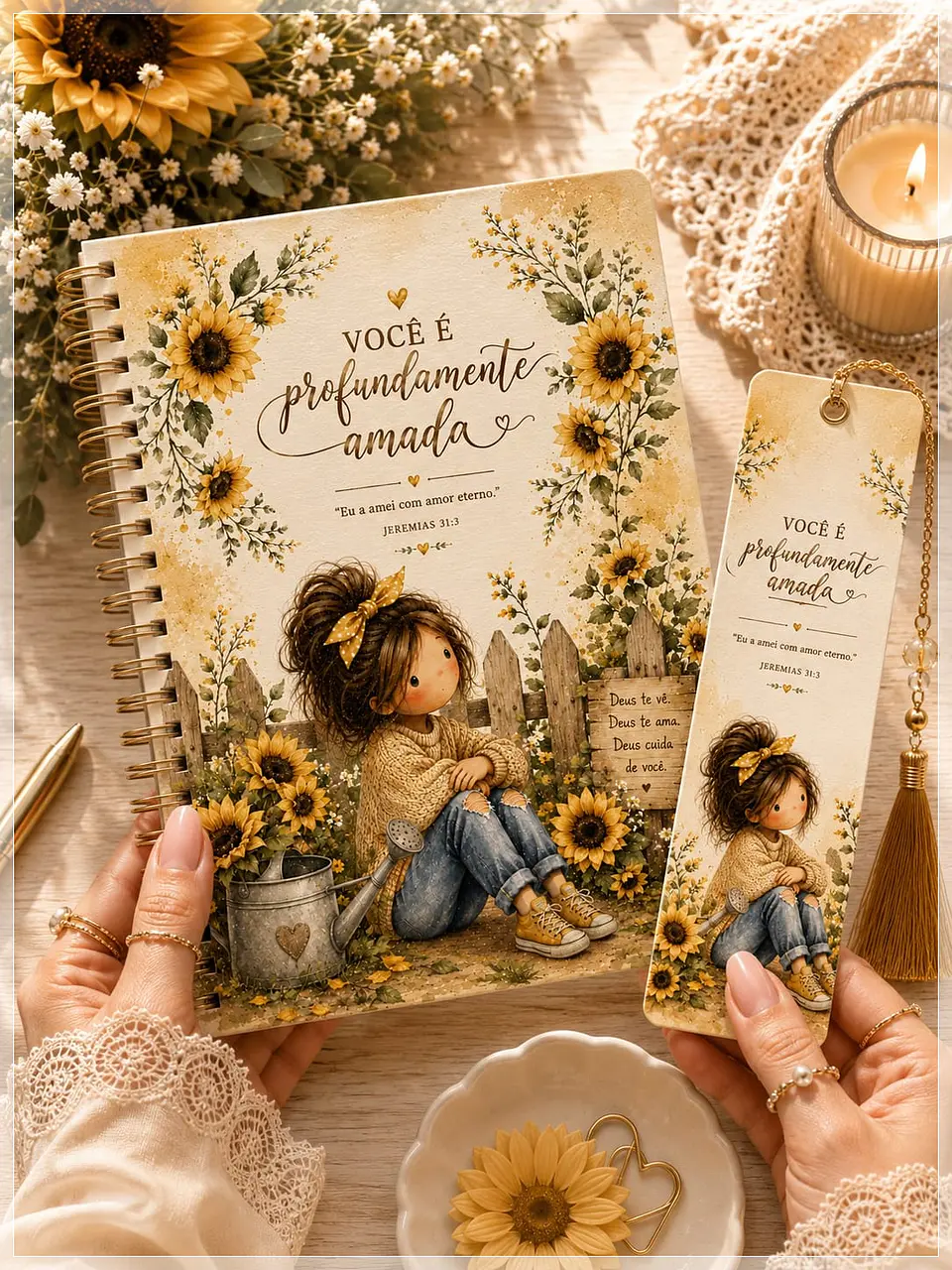 Encadernação - Caderno Profundamente Amada Amarelo 1