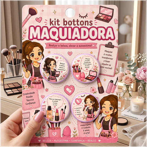 Arquivo de Corte Bottons Maquiadora Maquiagem 29