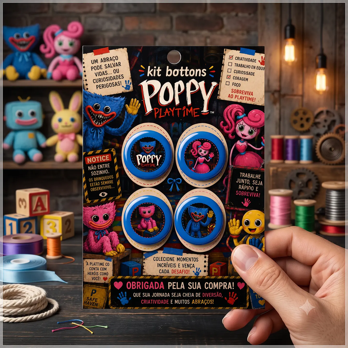 Arquivo de Corte Bottons Poppy Play Time 13 1