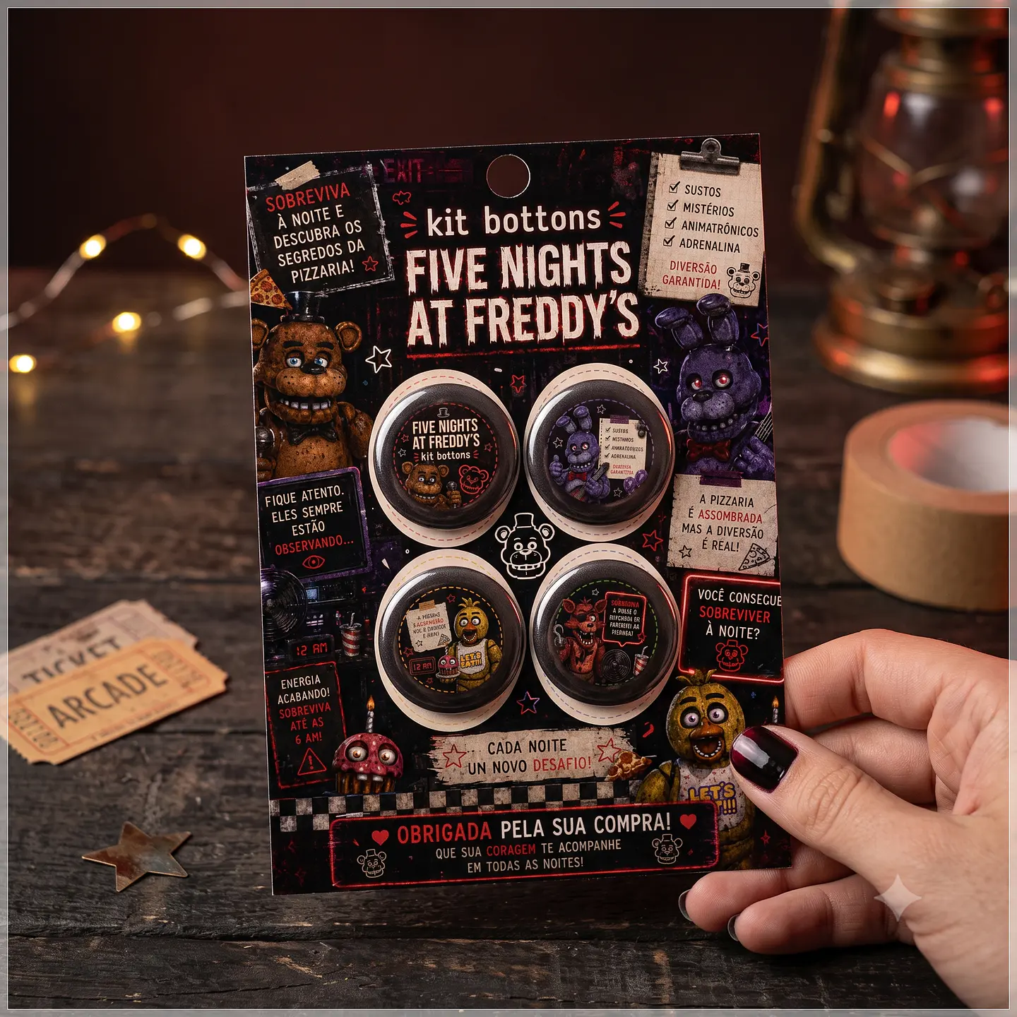 Arquivo de Corte Bottons Five Night at Freddy´s 11 1
