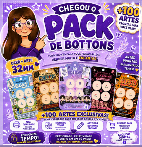 Arquivo de Corte Bottons Diversos Temas 2