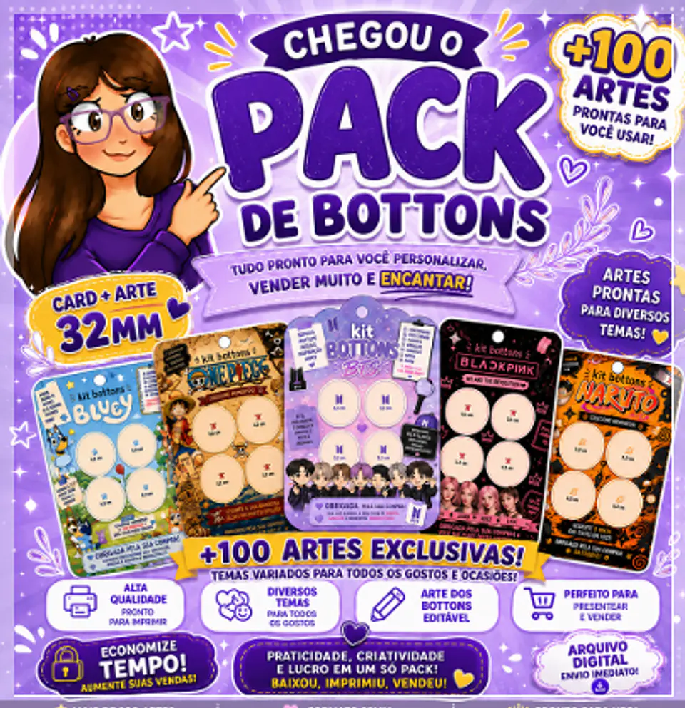 Arquivo de Corte Bottons Diversos Temas 2 1