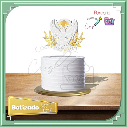 Arquivo de Corte Topo de Bolo Batizado Espírito Santo 1