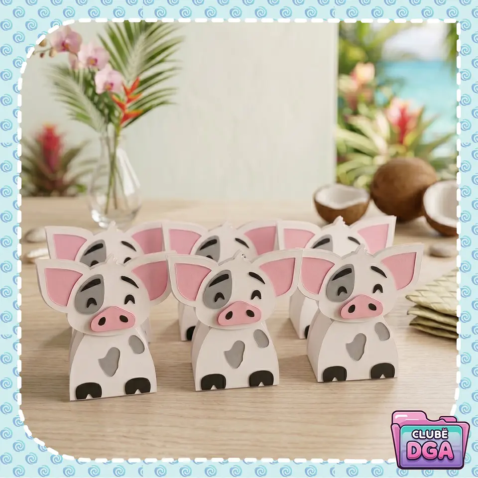Arquivo de Corte Porta doces Porquinho moana camadas 1