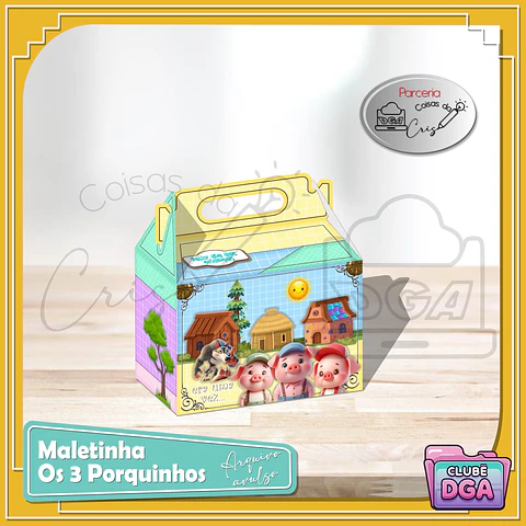 Arquivo de Corte Maletinha Os 3 Porquinhos Dia das Crianças 1