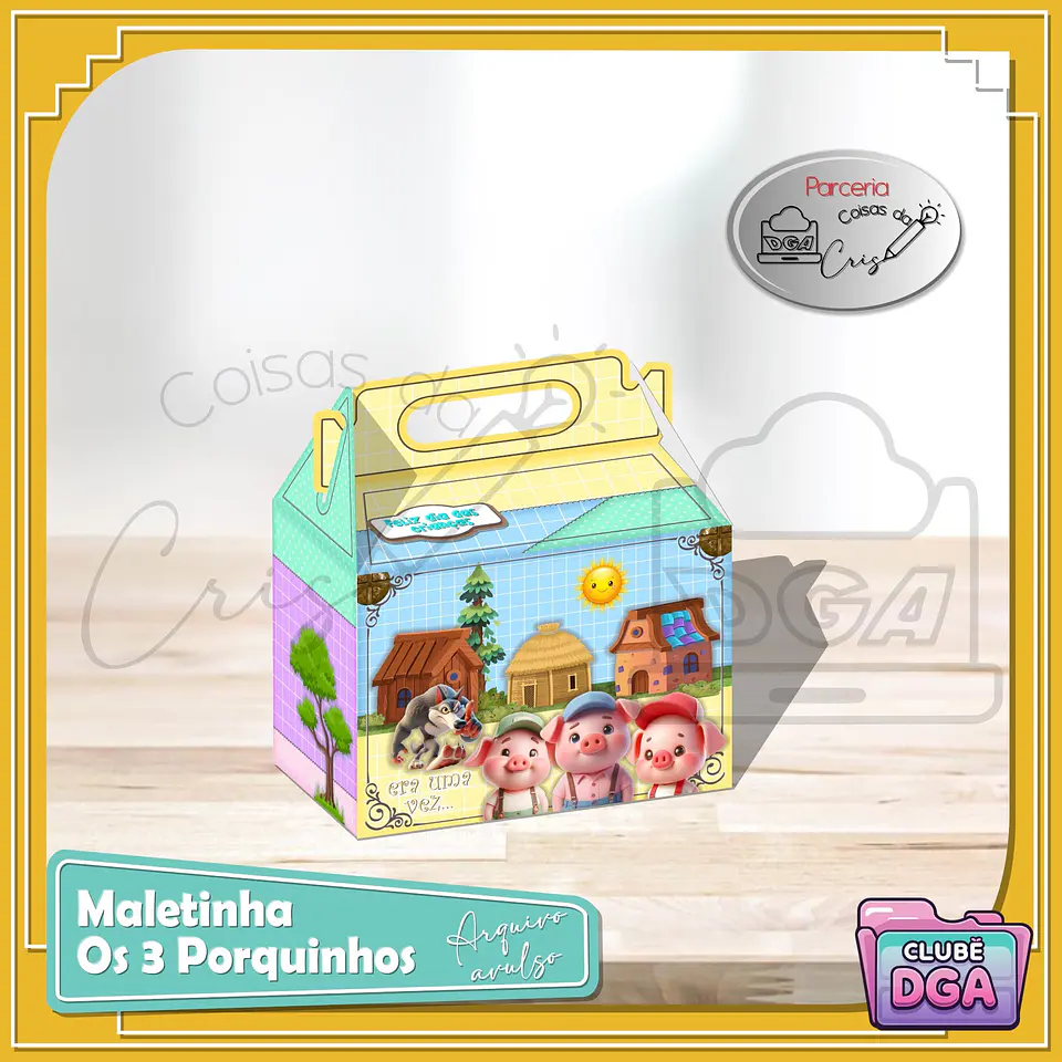 Arquivo de Corte Maletinha Os 3 Porquinhos Dia das Crianças 1 1
