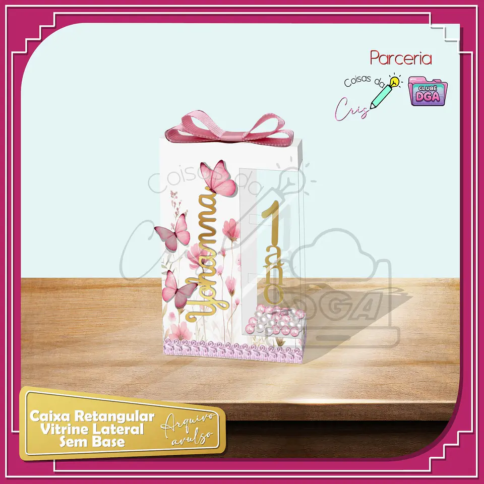 Arquivo de Corte Cx Retangular Vitrine Lateral Borboleta 1