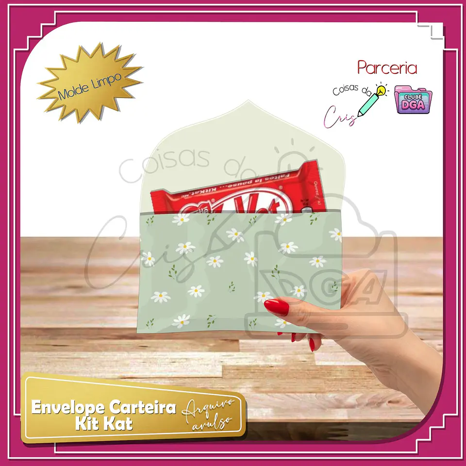Arquivo de Corte Envelope Carteira Kit Kat 1