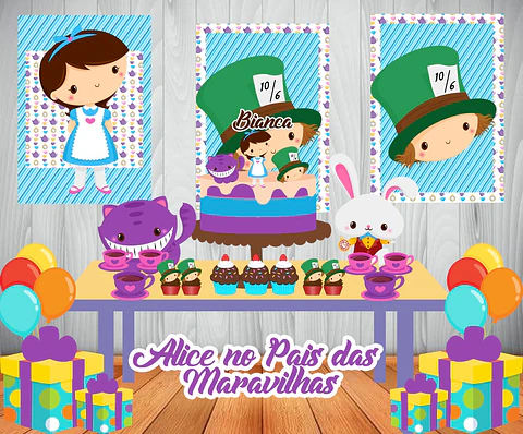 Arquivo de Corte Kit Festa Alice 25
