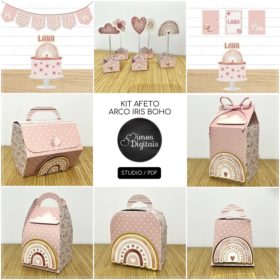 Arquivo de Corte Kit Festa Arco Íris Boho 6 1