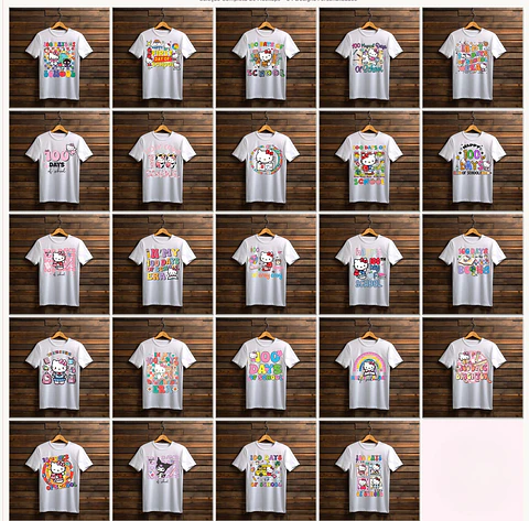 Sublimação - Camisetas Hello Kitty 100 Dias de Aula