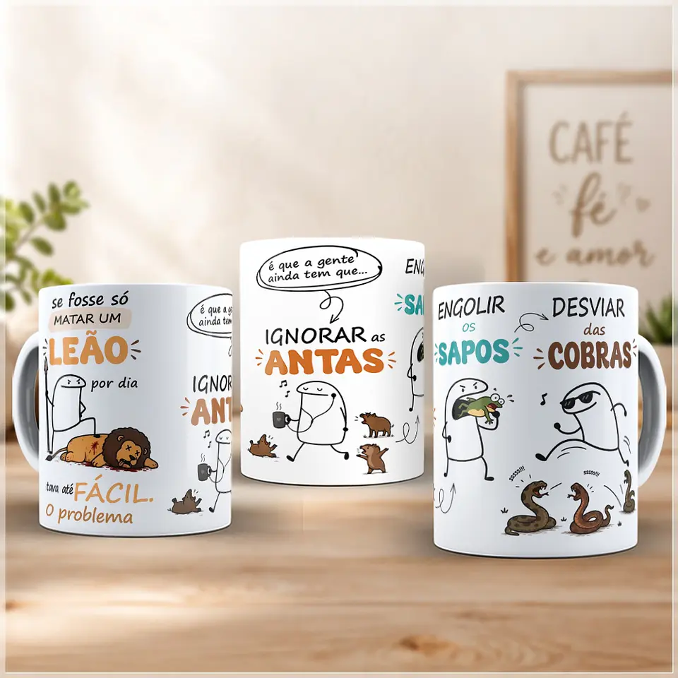 Sublimação - Caneca Flork Matar um Leão por Dia 1
