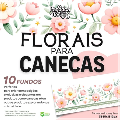 Sublimação - Caneca Florais 1