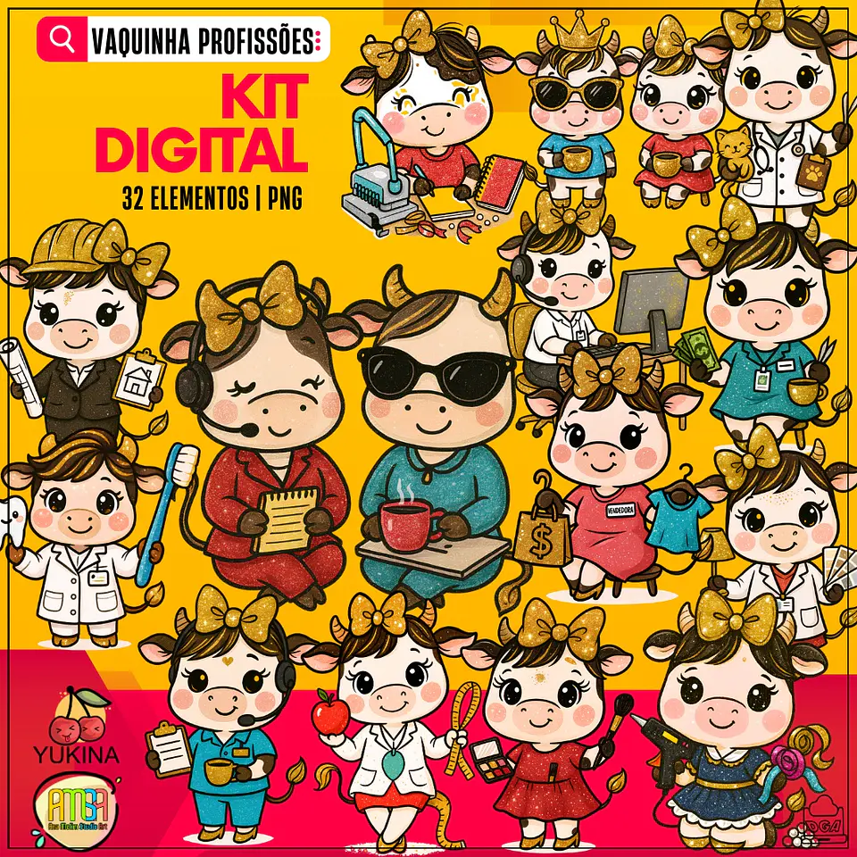 Kit Digital Vaquinha Profissões 45 1