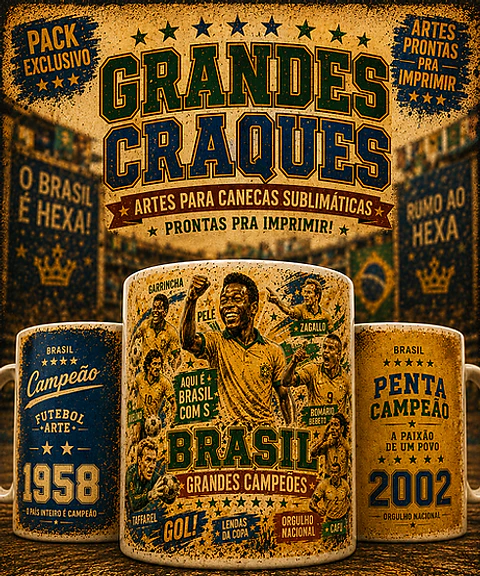 Sublimação - Caneca Copa Grandes Craques da Copa