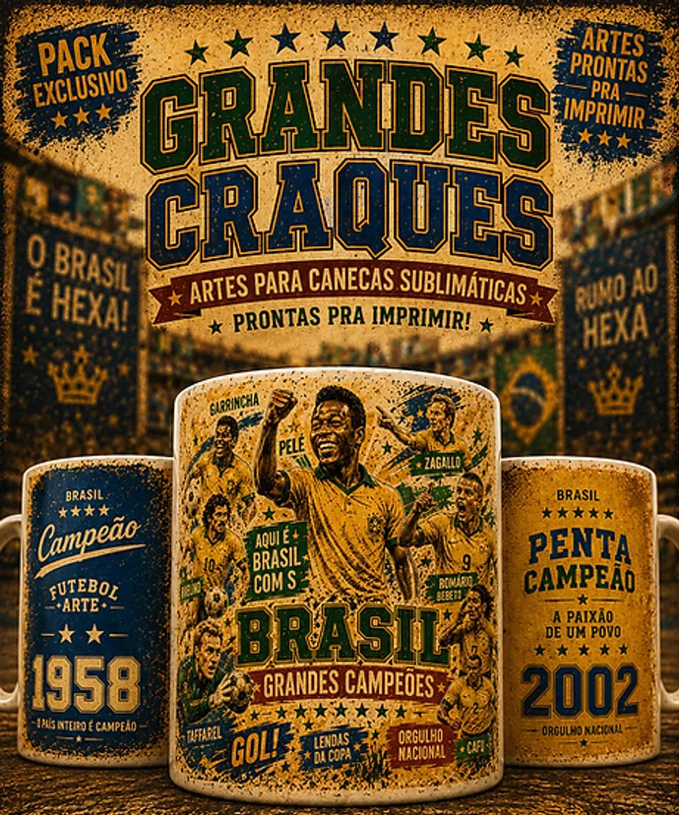 Sublimação - Caneca Copa Grandes Craques da Copa 1
