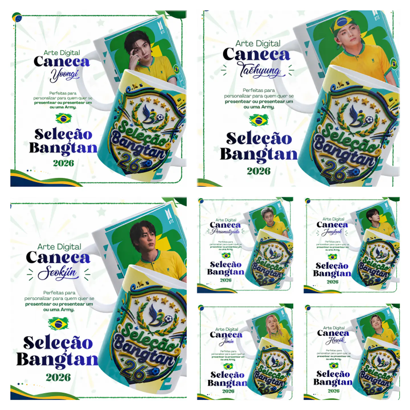 Sublimação Canecas - Seleção Bangtan 1