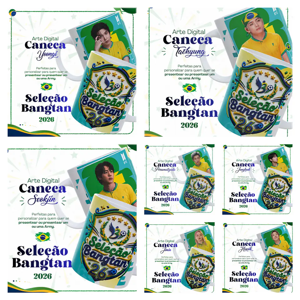 Sublimação Canecas - Seleção Bangtan 1