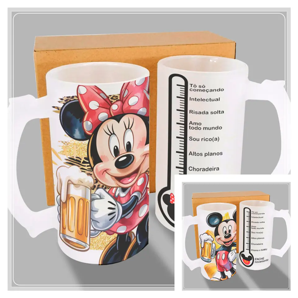 Sublimação - Caneca Chopp Mickey e Minnie 1