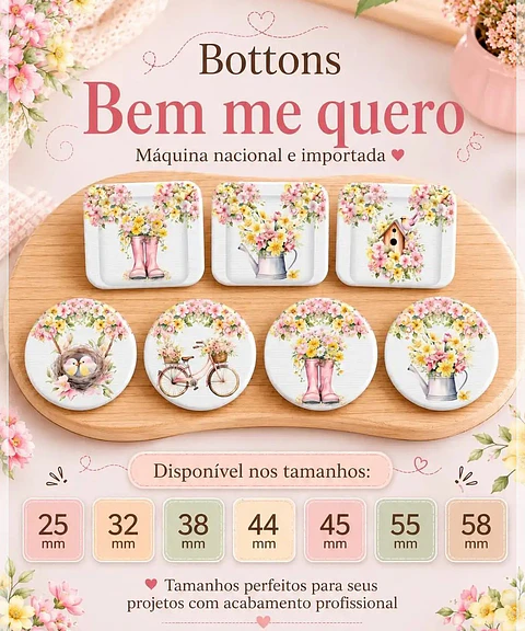 Arquivo de Corte Combo Bottons Bem me Quero 6