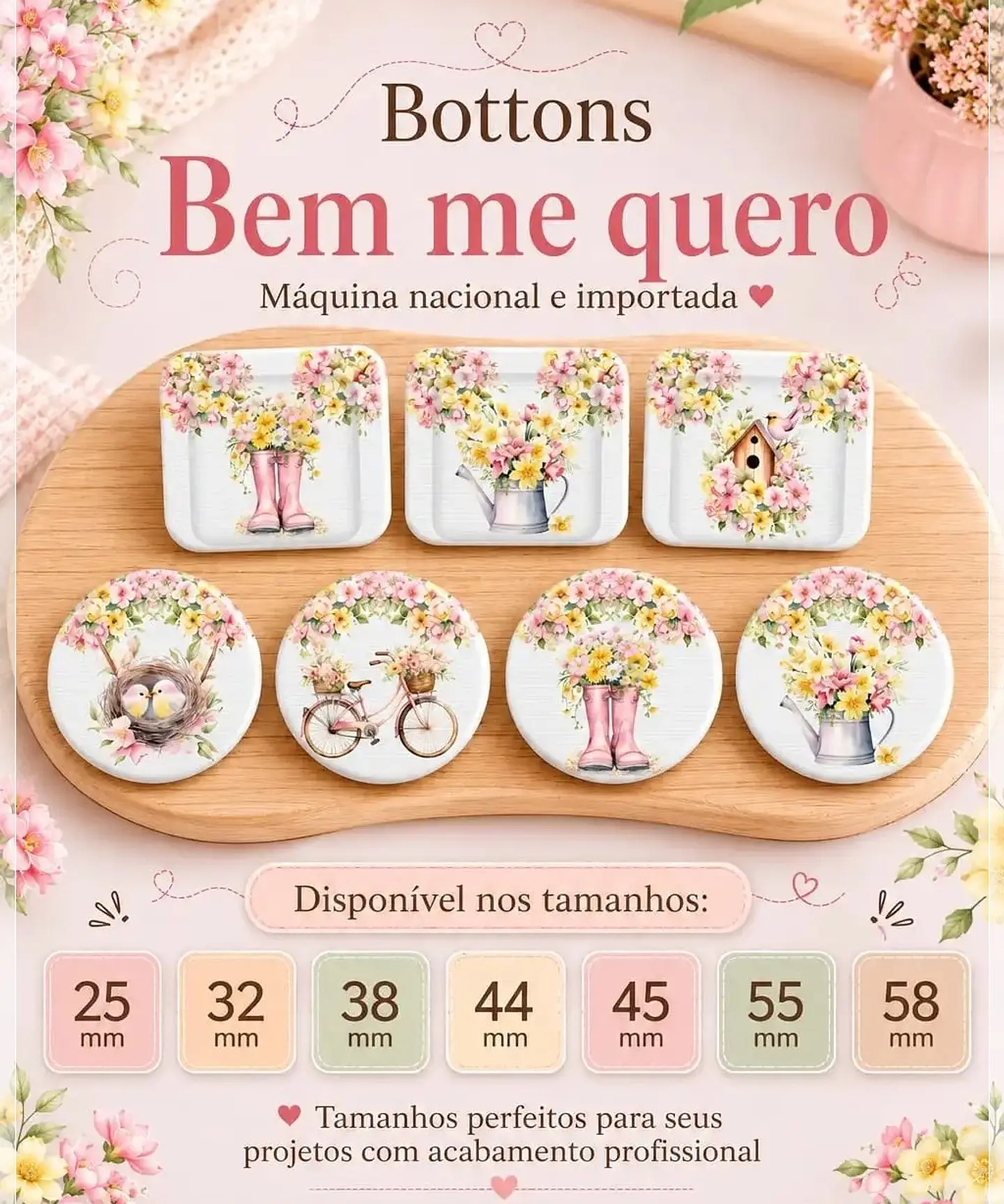 Arquivo de Corte Combo Bottons Bem me Quero 6 1