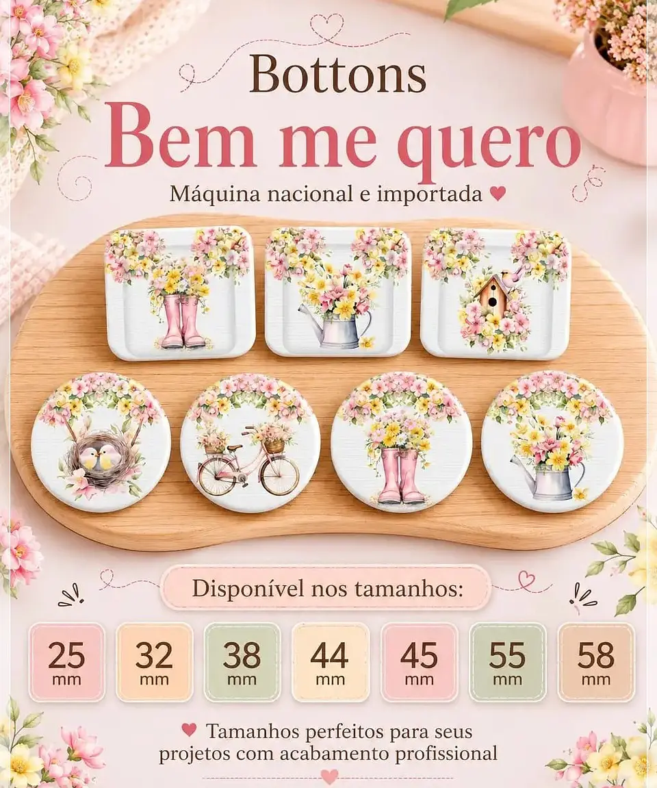 Arquivo de Corte Combo Bottons Bem me Quero 6 1