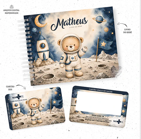 Encadernação - Capa Livro do bebê Astronauta