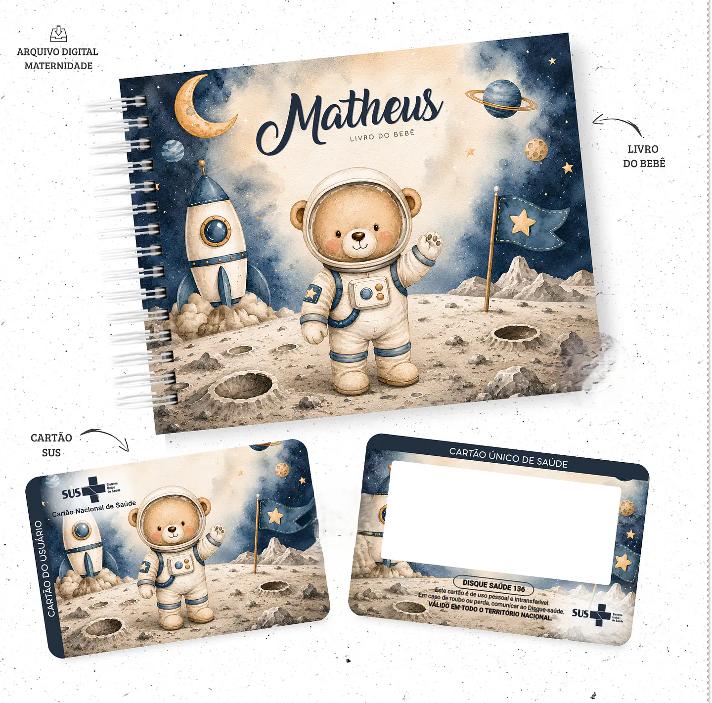 Encadernação - Capa Livro do bebê Astronauta 1