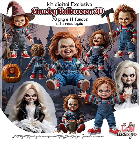 Kit Digital Chucky Halloween 3d 3